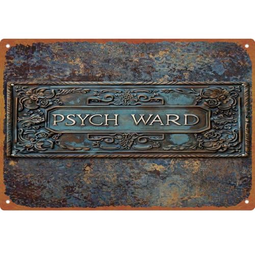 Vintage Psych Ward Sign, 8x12 Inch Aluminum Metal Sign, Retro - Product Imagery