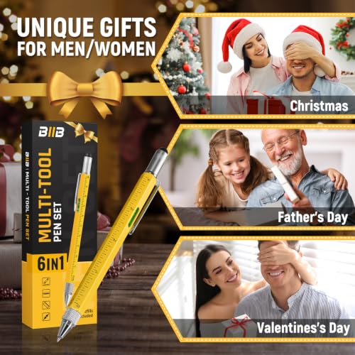 BIIB Gifts for Men 6 in 1 Multitool Pen, Anniversary Birthday - Product Imagery