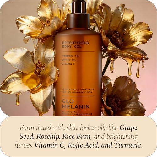 Glo Melanin Brightening Body Oil – Topical Moisturizer with - Product Imagery