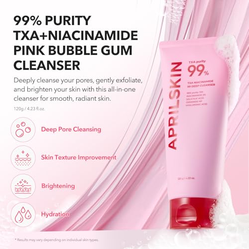 APRILSKIN TXA Niacinamide Pink Bubble Gum Deep Cleanser - Product Imagery