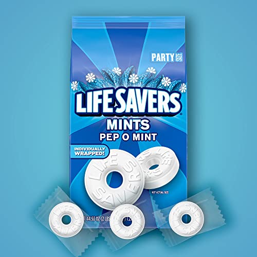 LIFE SAVERS Pep O Mint Hard Candy, Individually Wrapped, Party - Product Imagery