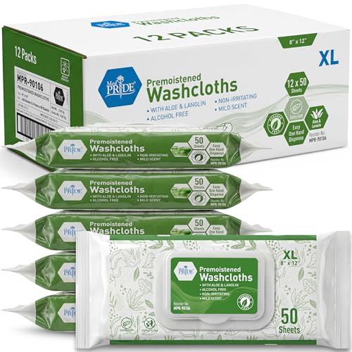 MED PRIDE Premoistened Washcloths 8x12 in with Aloe Lanolin - MED PRIDE Official Imagery - 1