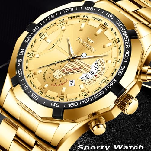 4 Pack Men's Stainless Steel Watches Waterproof Date Luminous - Product Imagery