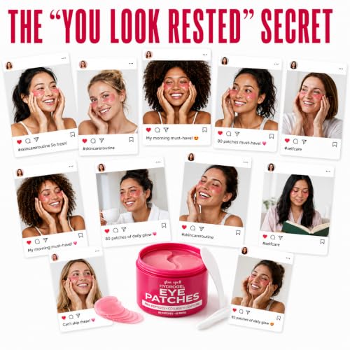 Eye Patches with Pink Peptides & Collagen for Puffy Eyes and - Product Imagery