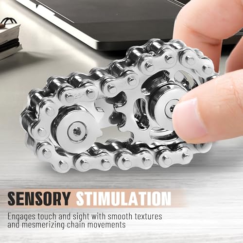 Fidget Spinner Toy for Adults Metal Figette Bike Chain for Adult - Product Imagery
