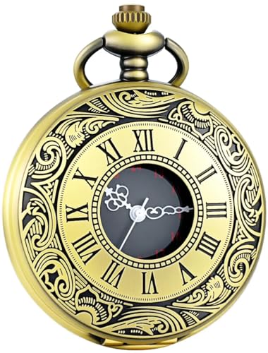 Vintage Pocket Watch Roman Numerals Scale Quartz Pocket Watches - Product Imagery