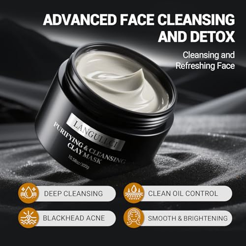 Kaolin Clay Mask for Face, Blackhead Remover & Oil Control, 10.5 - Product Imagery