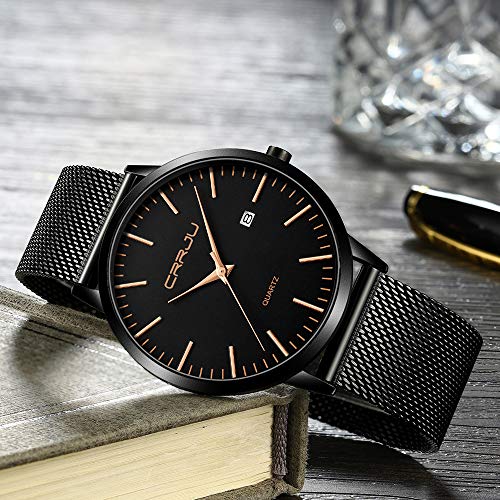 CRRJU Men's Minimalist Casual Luxury Auto Date Watches Fashion - Product Imagery