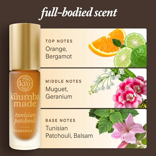 Kuumba Made Tunisian Patchouli Fragrance Oil Roll-On, Vegan, - Product Imagery