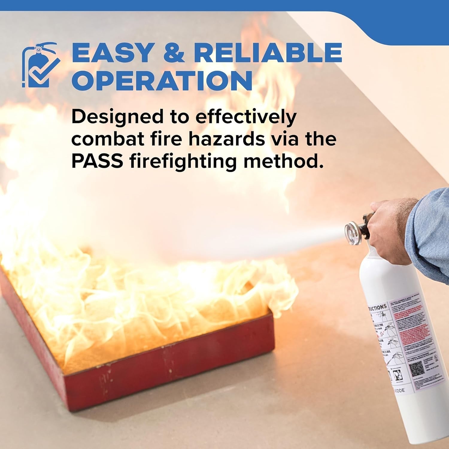 Single-use Kidde fire extinguisher for boats, 1A10BC rating, compact and portable safety device with red body and valve.
