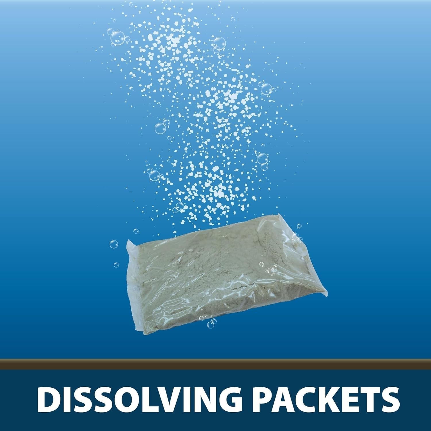 Airmax PondClear beneficial bacteria and enzyme clarifier packets, 24-count, for pond water treatment and clarity.