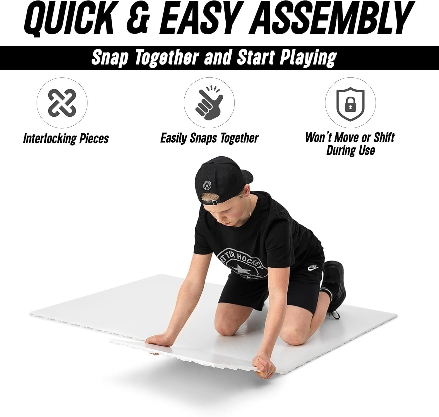 Better Hockey Extreme Dryland Flooring Tiles, synthetic ice panels designed for hockey training and practice.