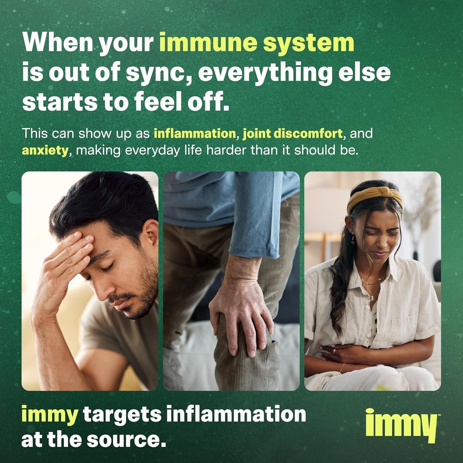 IMMY Doctor-Developed Inflammation Support capsules, 90-count, supplement for healthy inflammation response and joint comfort.