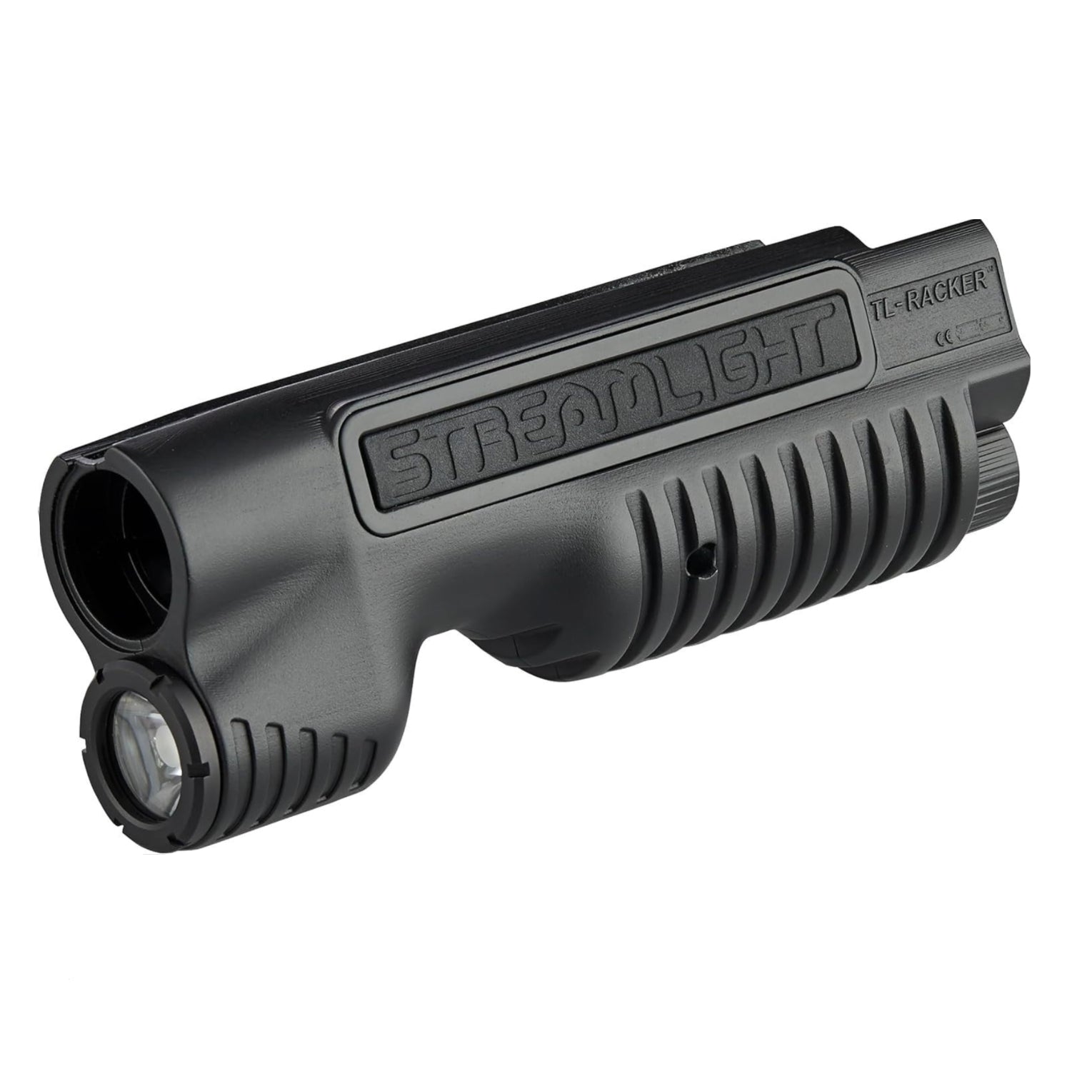 Tactical forend with integrated Streamlight 69600 TL-Racker flashlight, 1,000 lumens, 20,000 candela, unbranded firearm accessory