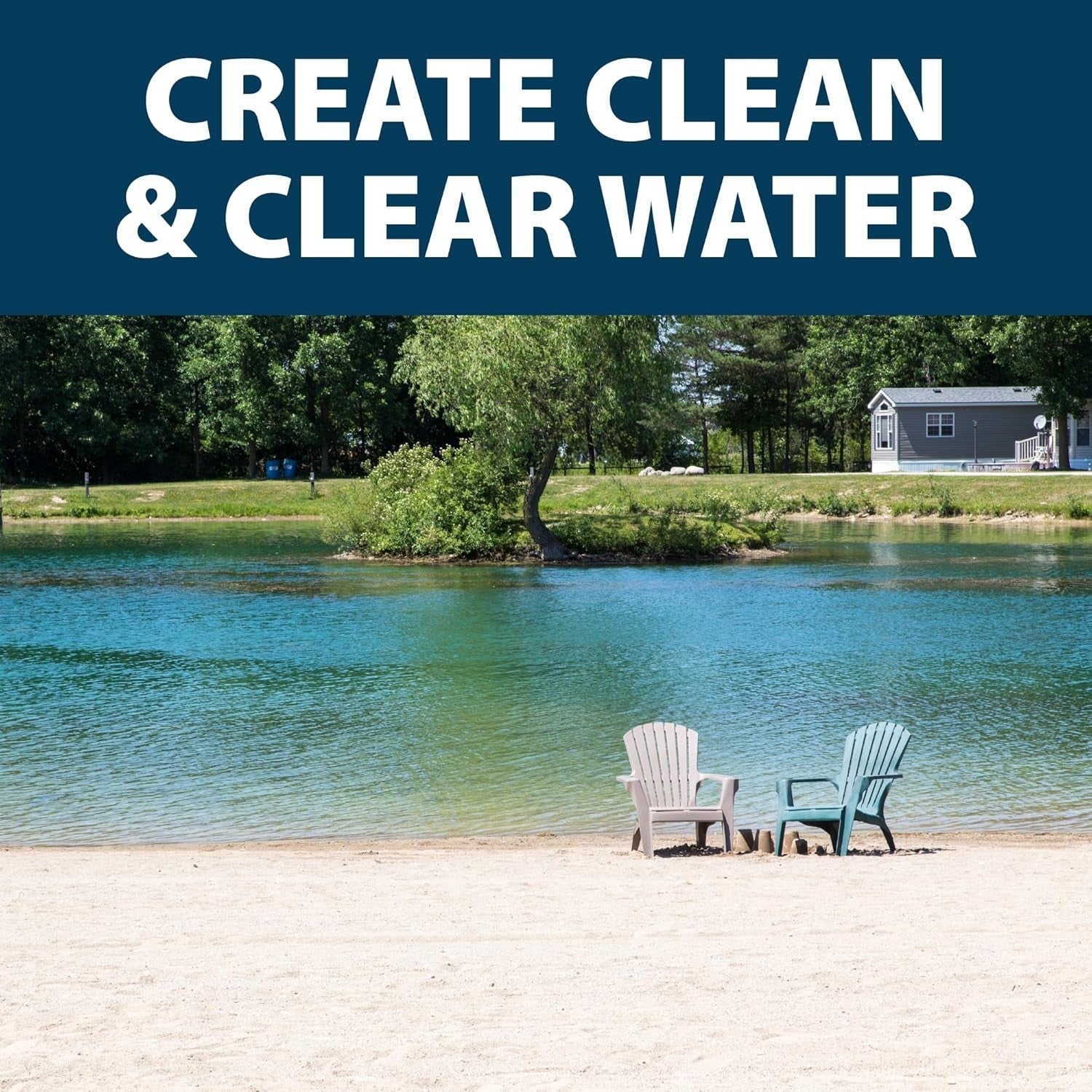 Airmax PondClear beneficial bacteria and enzyme clarifier packets, 24 count, designed to improve pond water clarity and quality