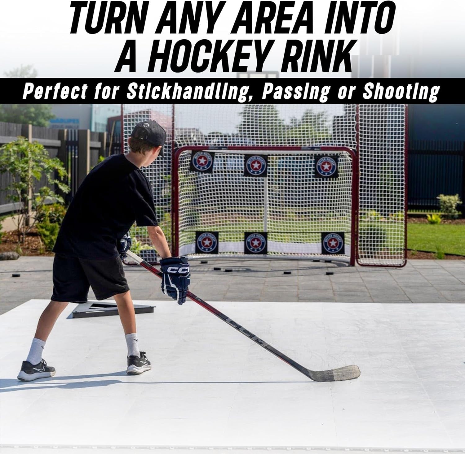 Better Hockey Extreme Dryland flooring tiles, synthetic ice panels for hockey practice and training, interlocking modular flooring system