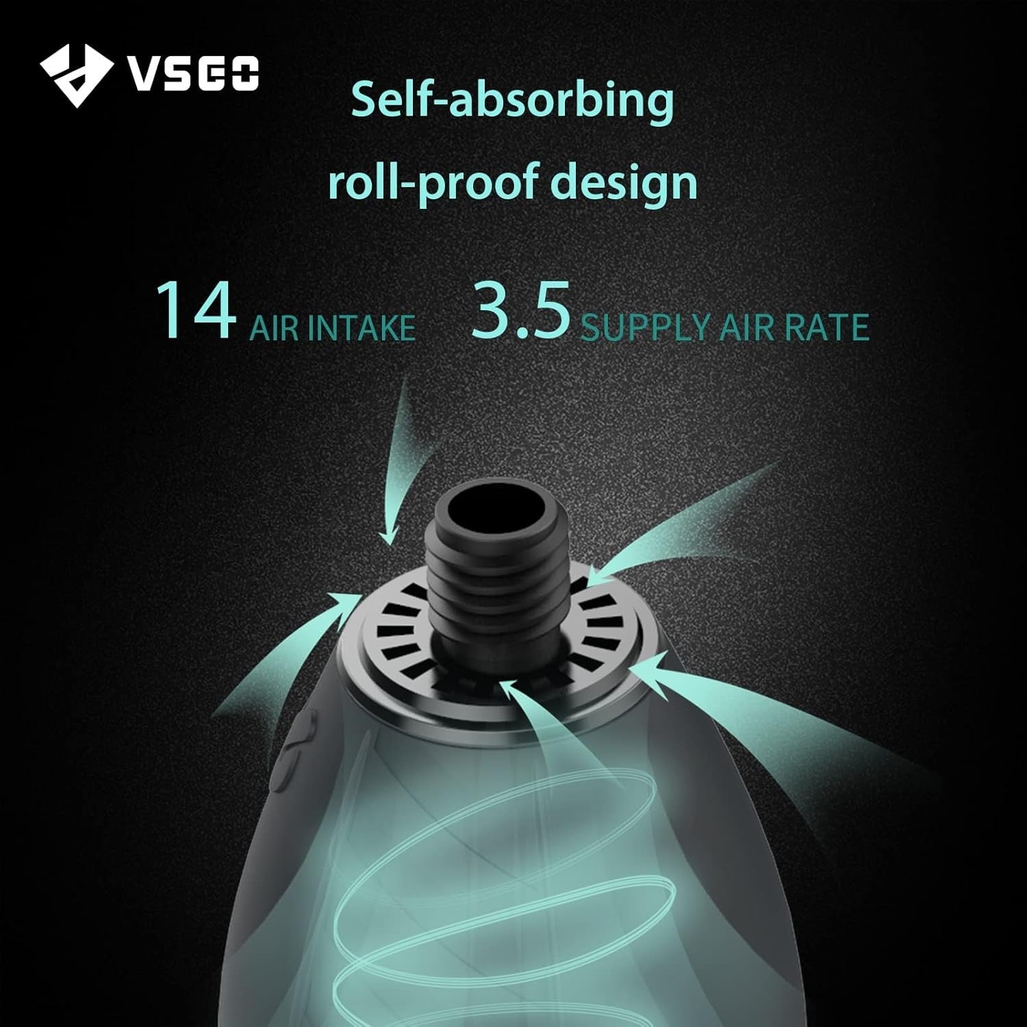 VSGO camera air blower with soft tip and self-suction cup, designed for cleaning camera lenses and equipment.