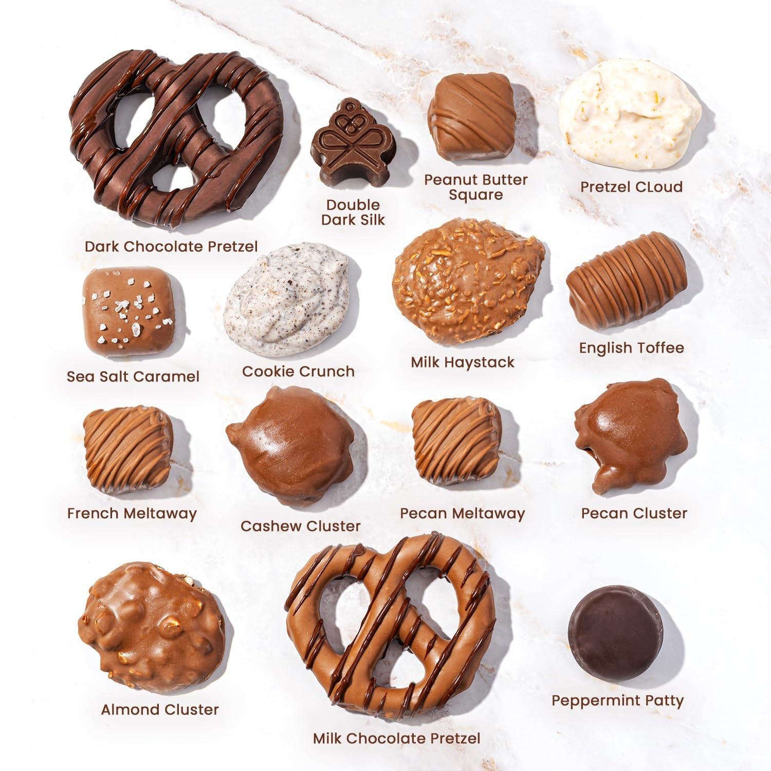 Chocolate gift basket by Bonnie and Pop with assorted candies, gourmet snacks, and a decorative platter arrangement.