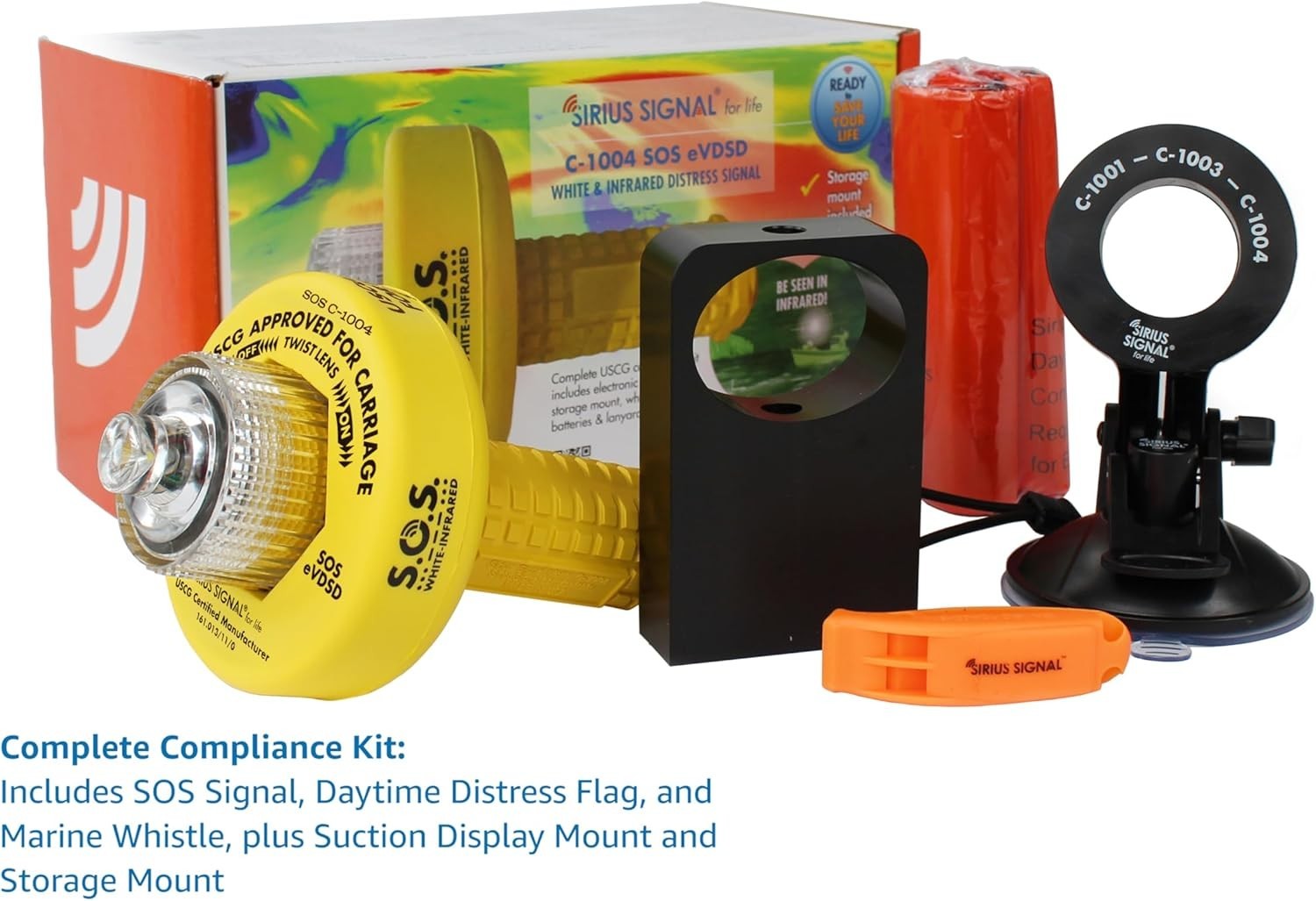 Sirius Signal C-1004 SOS LED distress signal with white and infrared lights, USCG approved, by Sirius Signal for Life