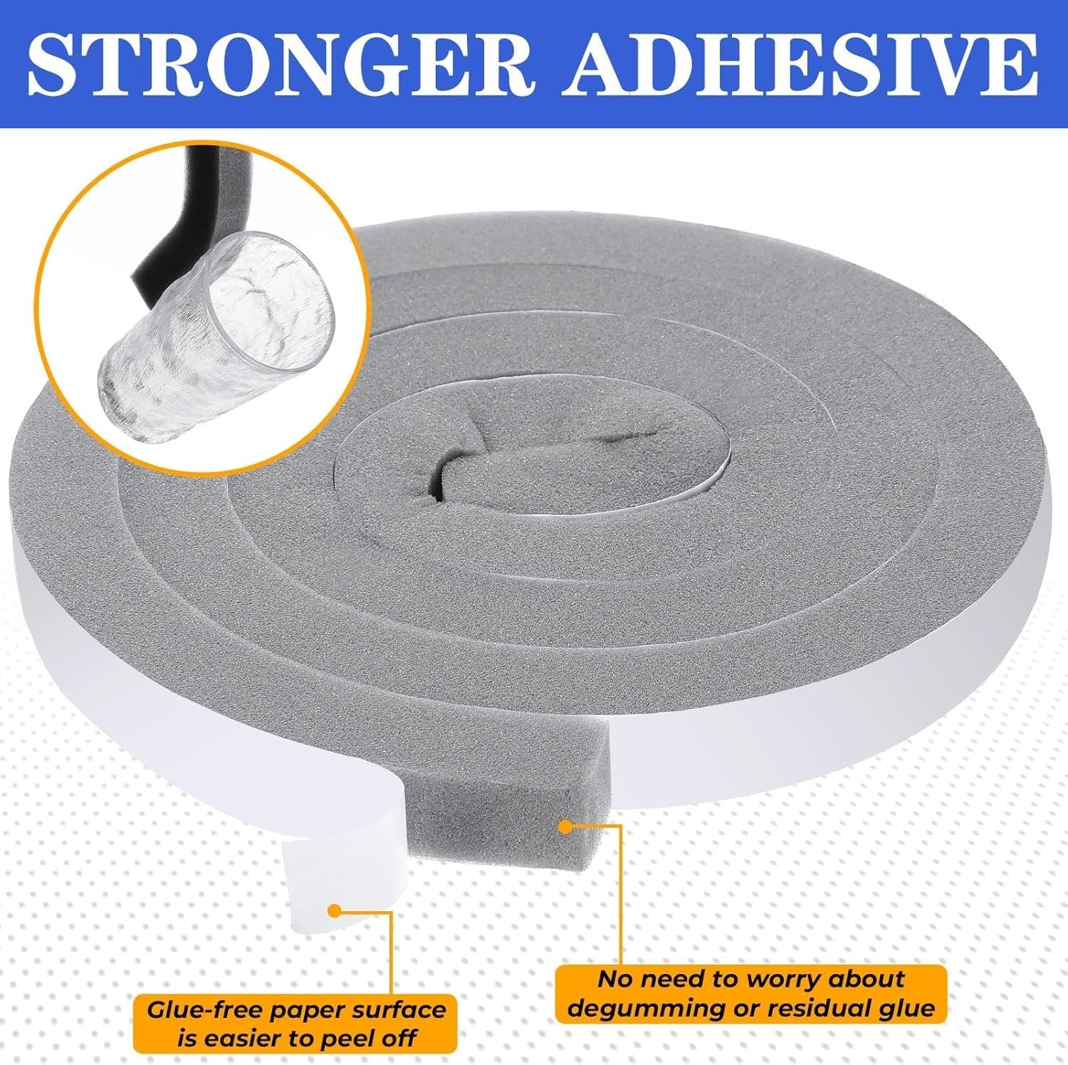 Pangda 26ft adhesive foam weather stripping for windows and doors, 1x1 inch insulation seal with peel-and-stick backing
