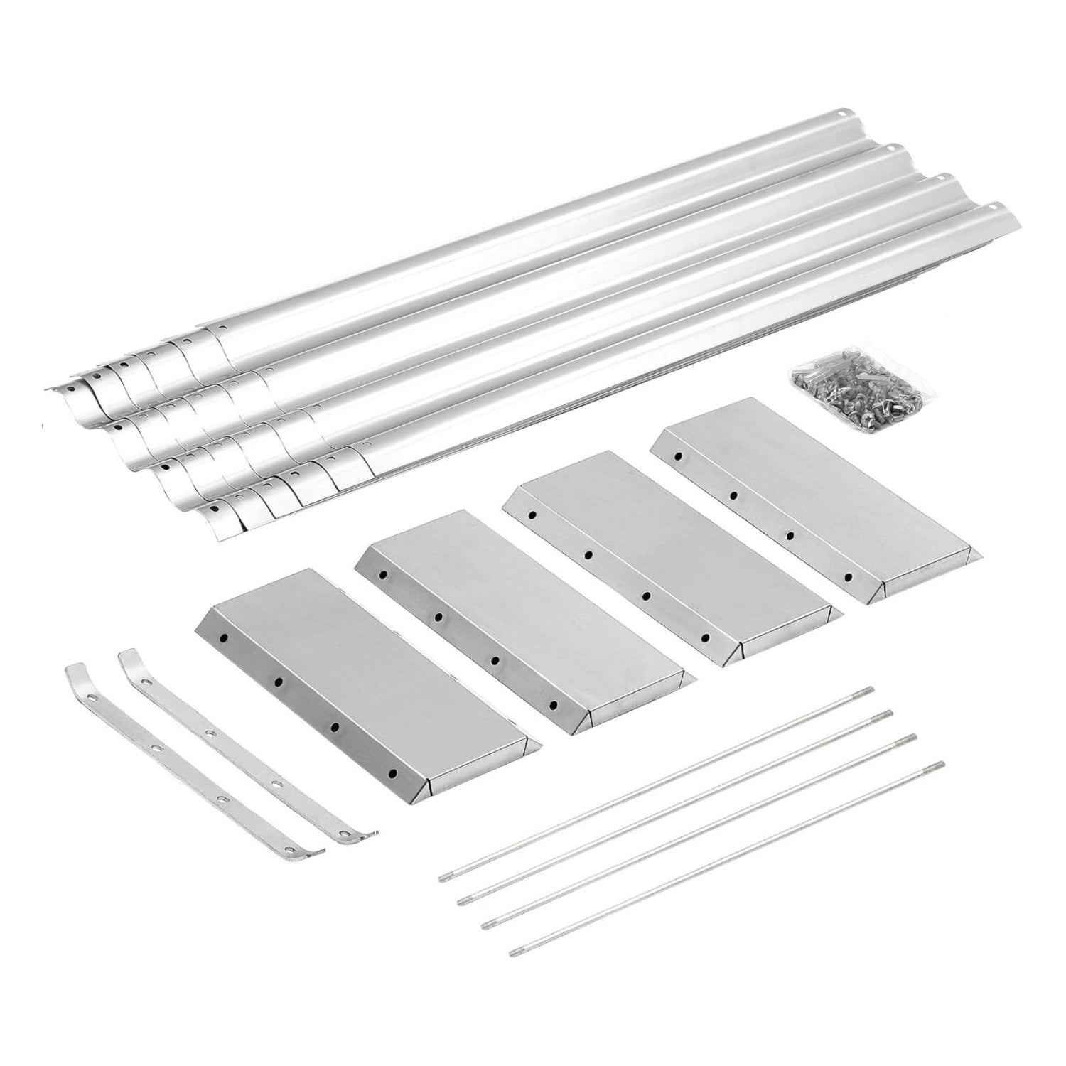 Galvanized metal raised garden bed by Land Guard, 6x3x1 ft, with sturdy metal planter kit and box out design for outdoor gardening.