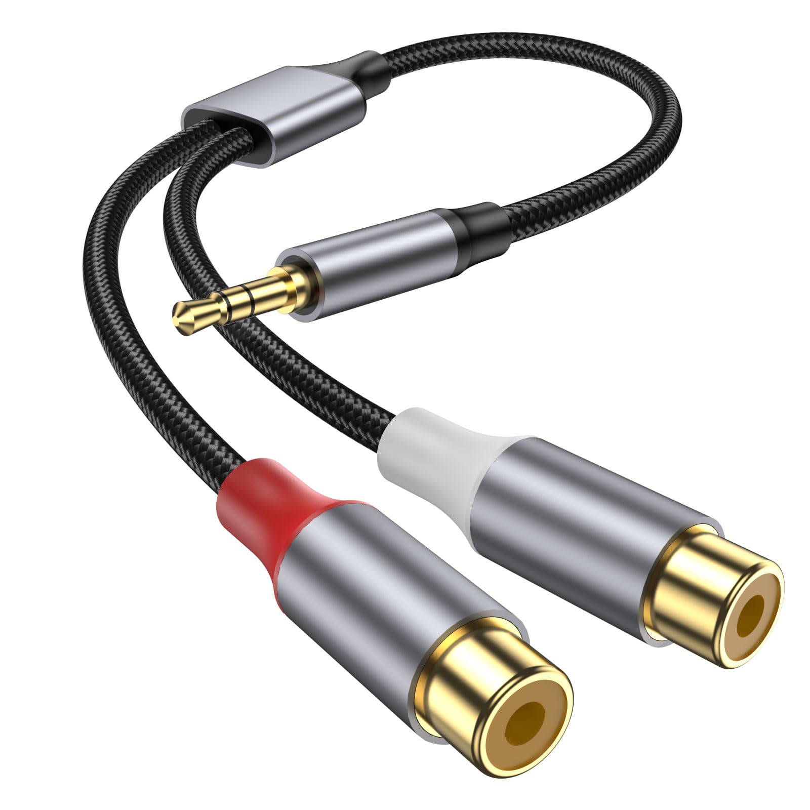 KAYQINHO 3.5mm to RCA Cable, 10 inch 3.5mm Auxiliary Male to 2RCA - KAYQINHO Official Product View 1