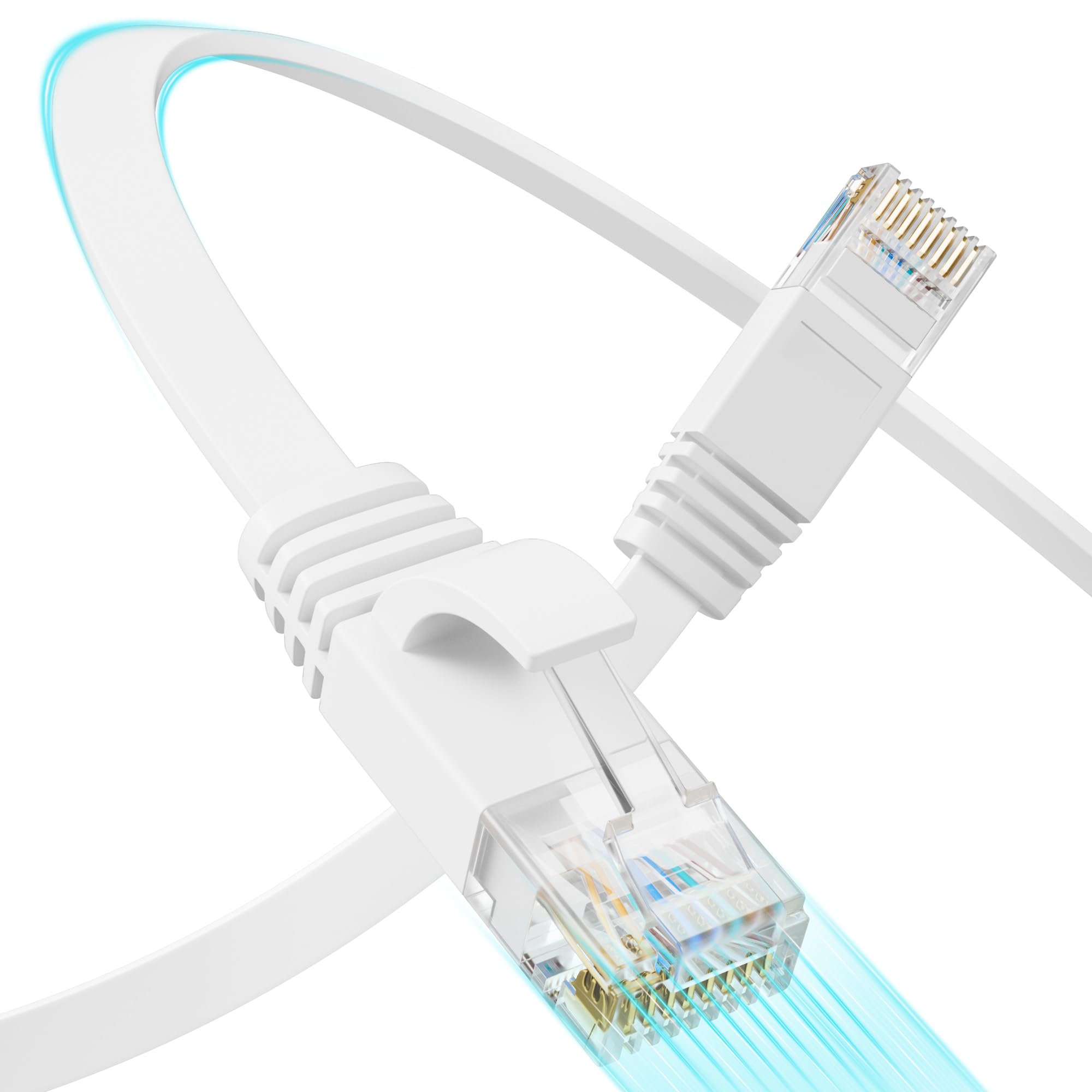 Mnlnbuao Cat 6 Flat Ethernet Cable 100 FT, UTP 10Gbps High-Speed - Mnlnbuao Official Product View 2