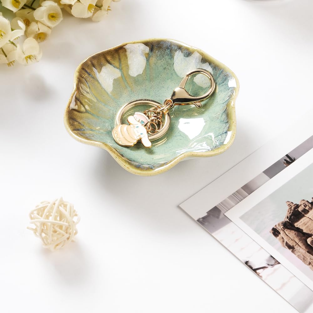 JAMEND CLXP 2PCS Ring Holder Dish, Small Key Bowl, Ceramic Trinket Tray Jewelry - JAMEND CLXP Official Product View 2