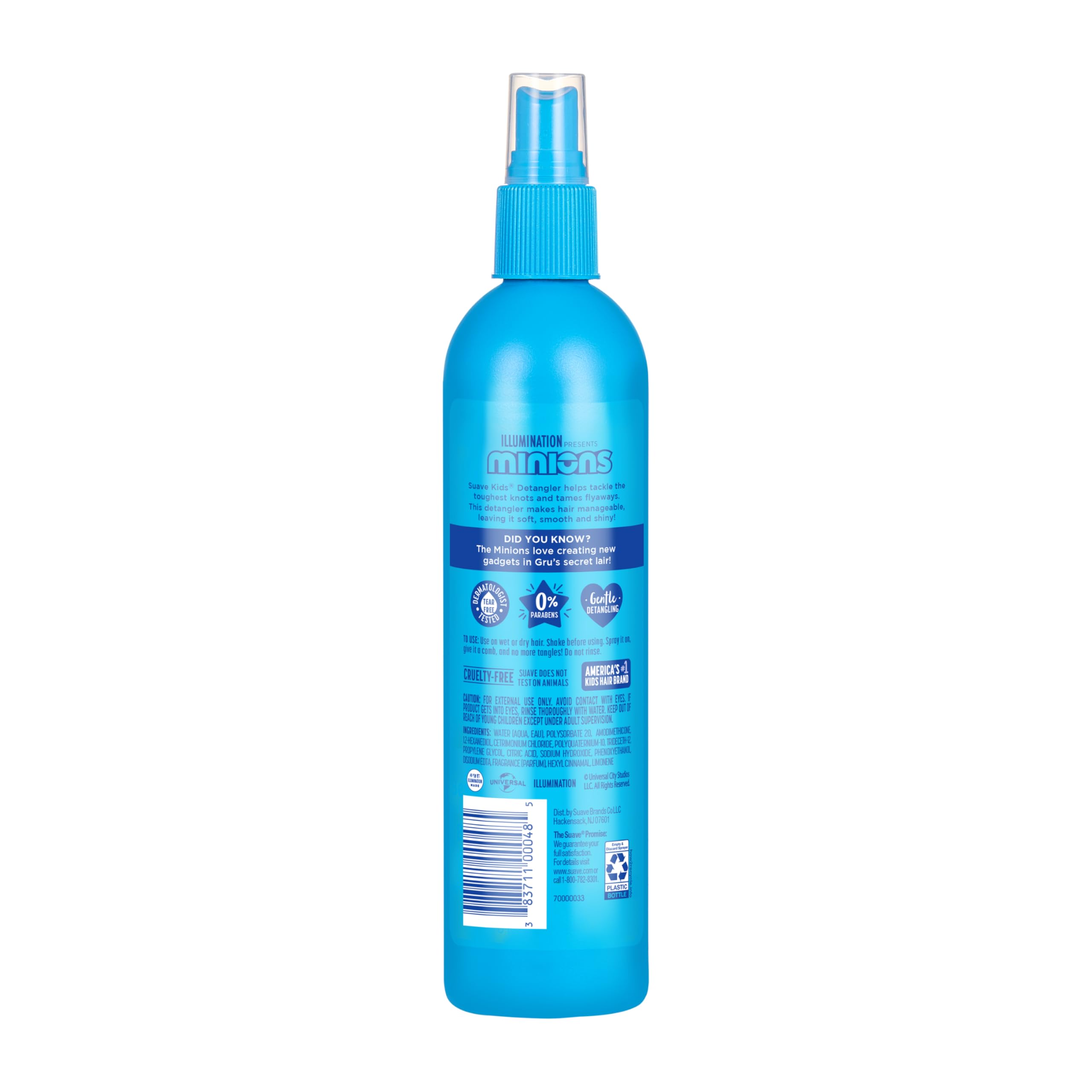 Suave Kids Detangler Spray Minions, Hair Detangling, Removing Knots and Making Kids Locks Soft, Smooth, and Shiny, 10 oz, Pack of 6