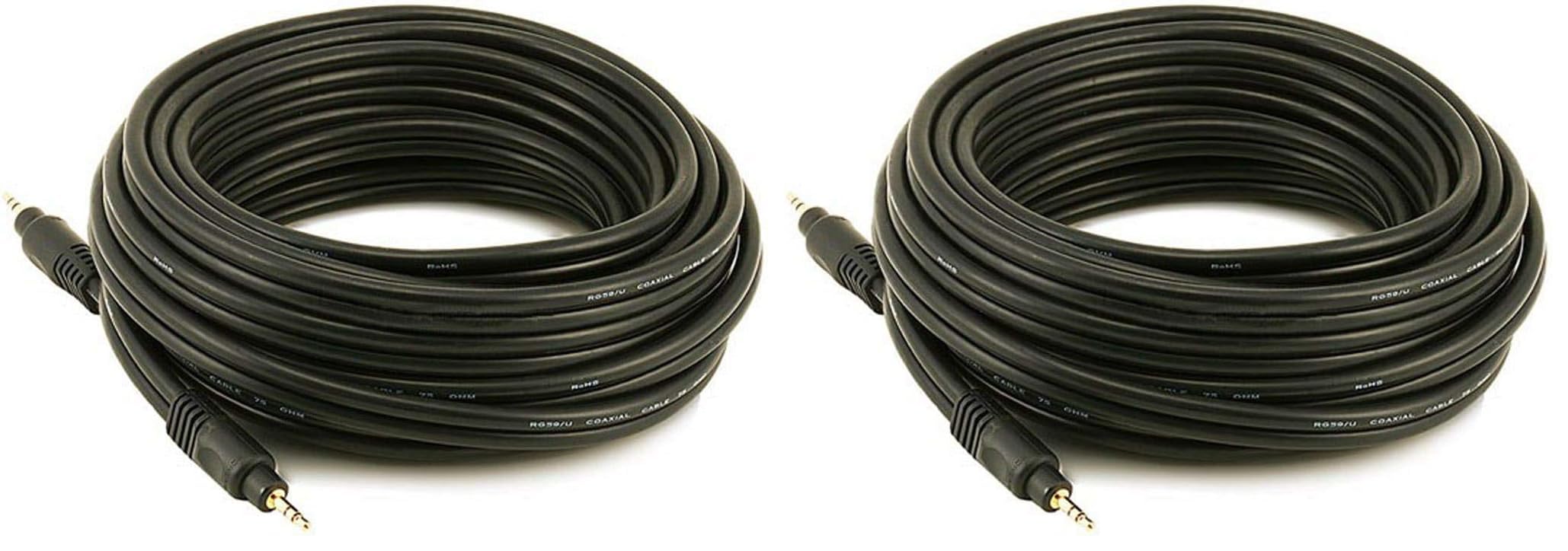 Monoprice Audio Cable - 6 Feet - Black | Premium 3.5mm Stereo Mal by Monoprice - Angle View 10