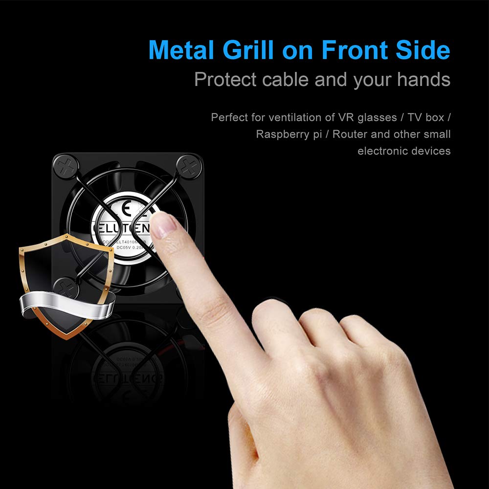 ELUTENG 40mm USB Fan with 3 Speed Control USB Ventilator 5V Max 5 by ELUTENG - Angle View 6