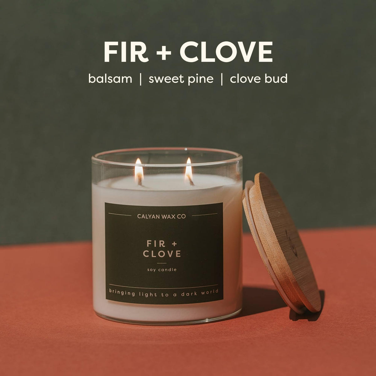 Fir Clove 2 Wick Scented Candle - Calyan Wax Co. Official Imagery - 3