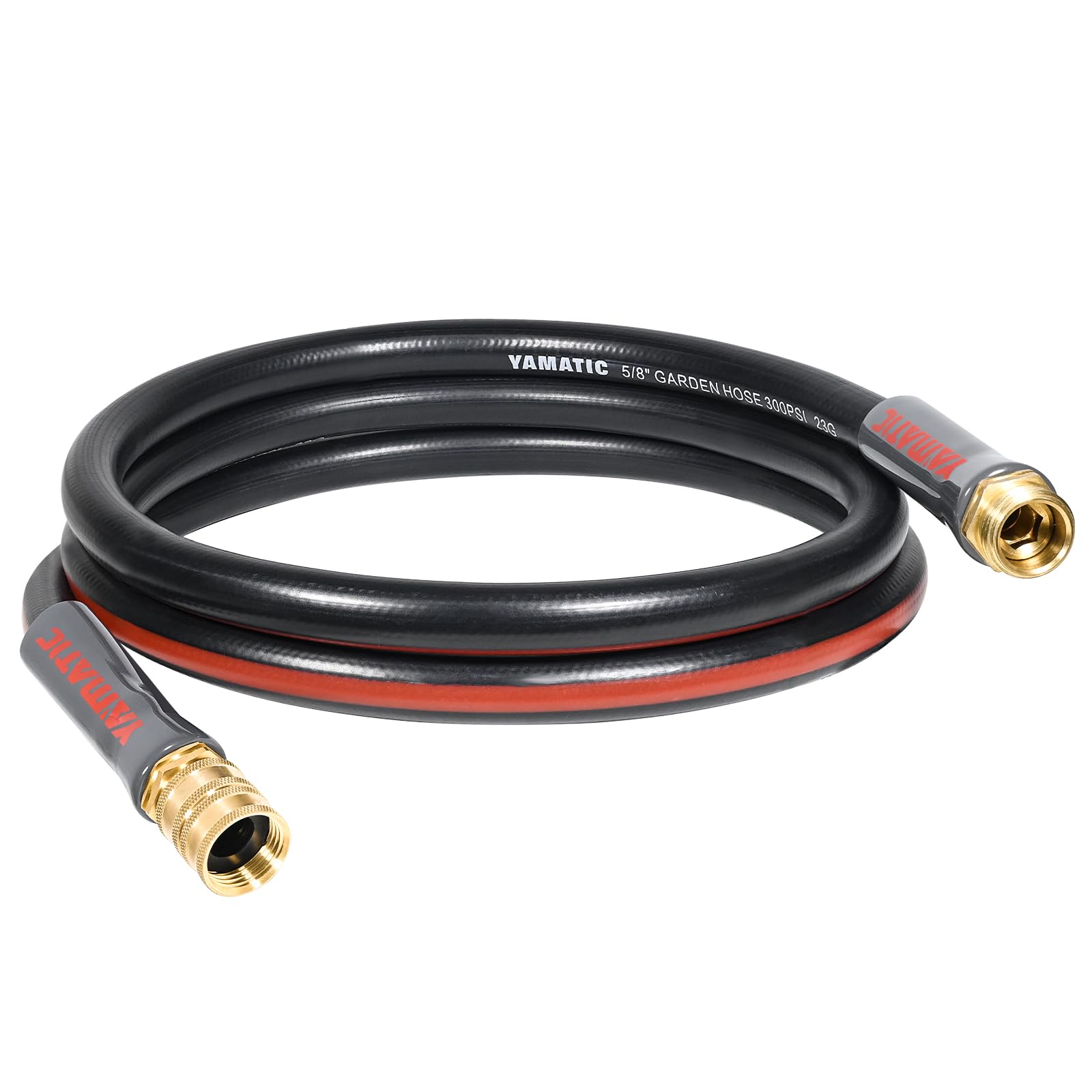 YAMATIC 100ft Flexible Garden Hose 5/8in I.D. with 360° Swivel Br - YAMATIC Official Product View 9