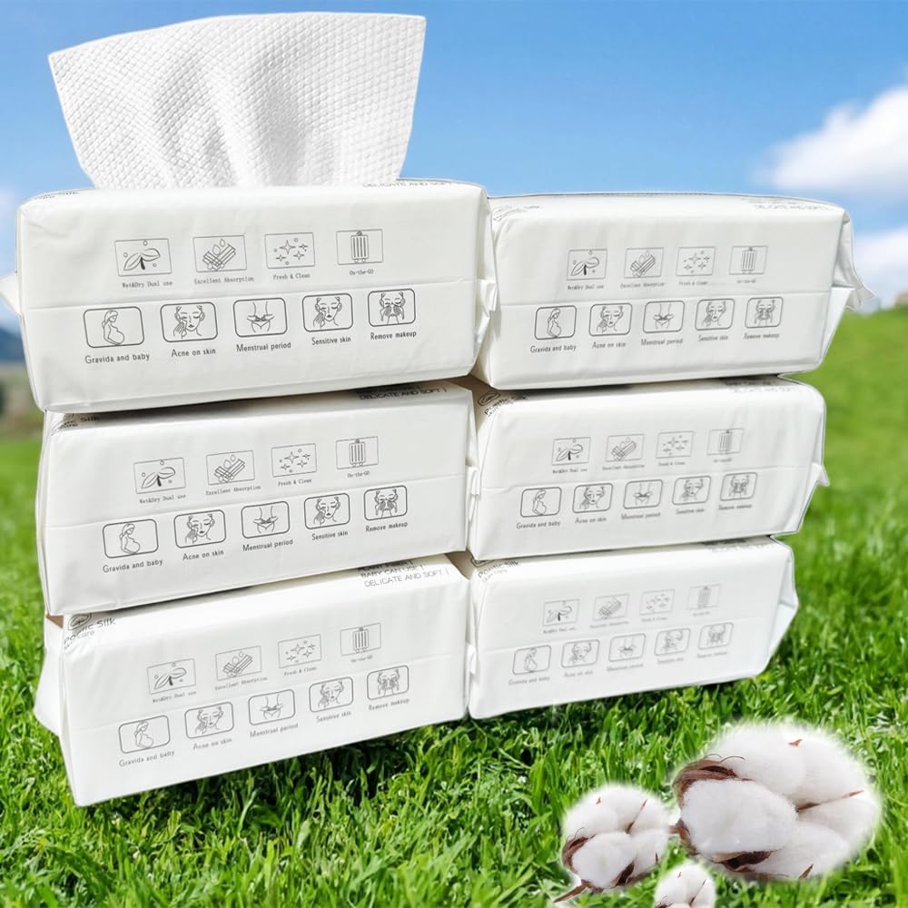 Disposable Cotton Facial Cleansing Dry Wipes White Soft - AM RIGHT THIRTY Official Imagery - 2