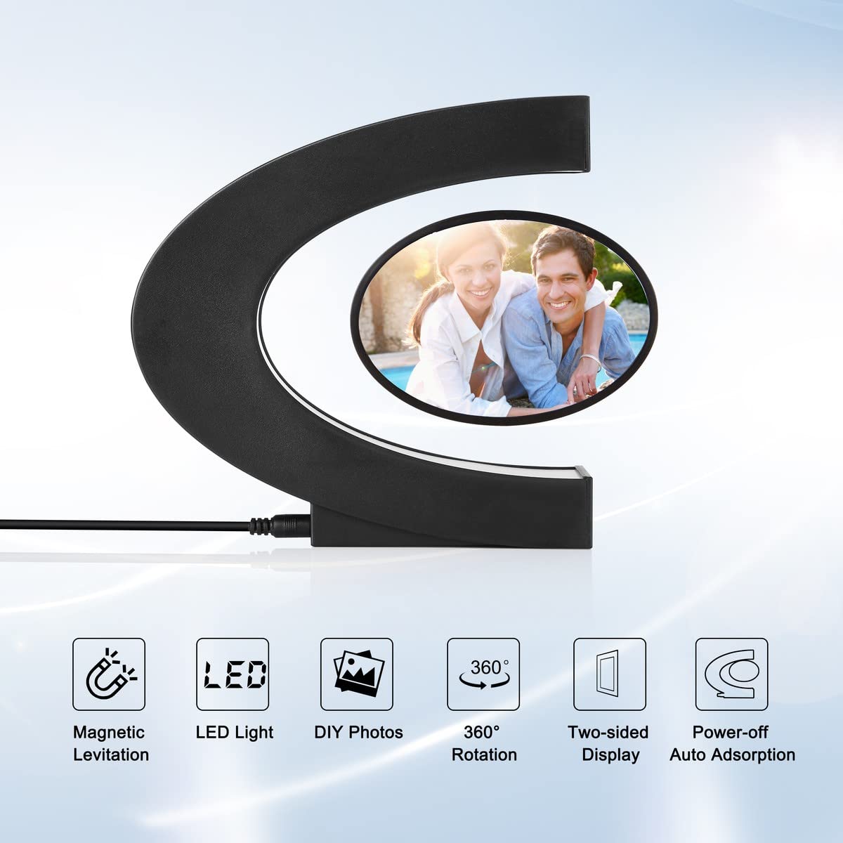 UVEHAS Levitating Photo Frame with LED Colorful Lights - UVEHAS Official Imagery - 5