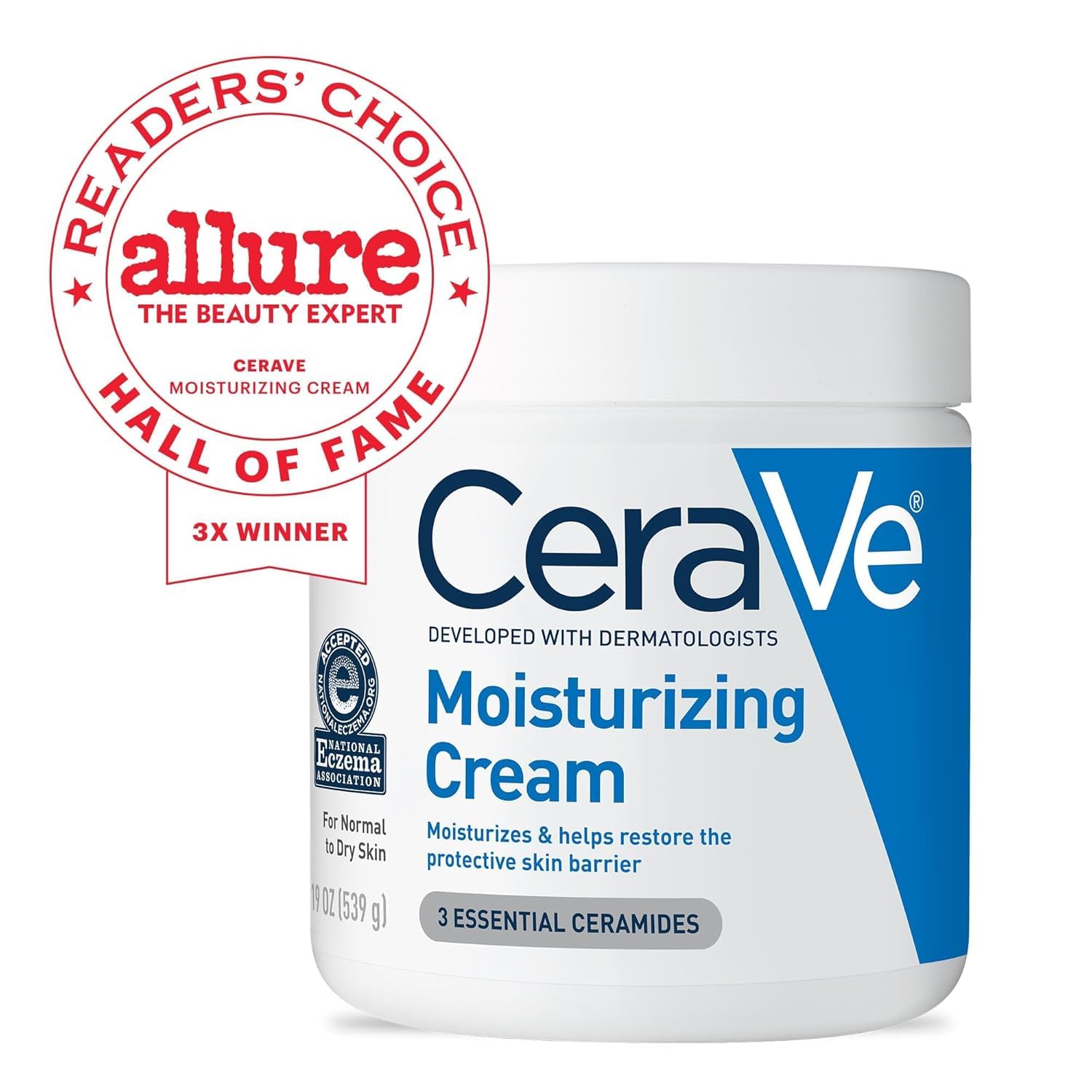 CeraVe Moisturizing Cream, Face & Body Moisturizer for Dry Ski... - CeraVe Official Product View 3