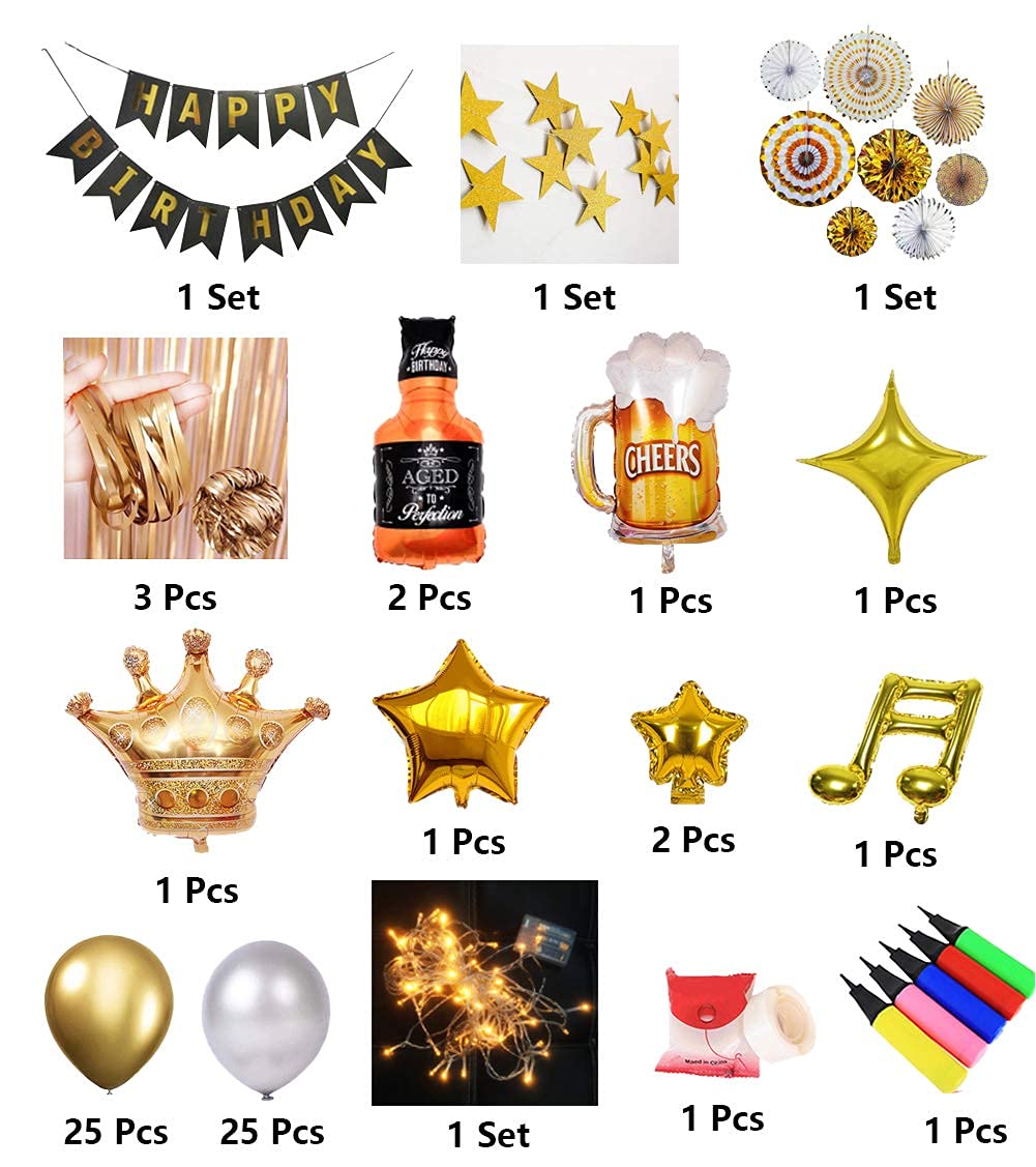Birthday Party Decorations for Men Women Whiskey Party - GoGoGoodie Official Imagery - 3