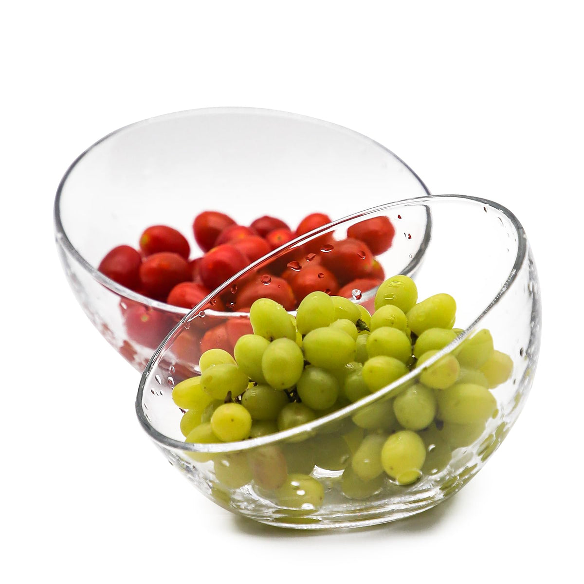 TOSSOW transparent glass set with 2 slanted tilted salads - T TOSSOW Official Imagery - 1