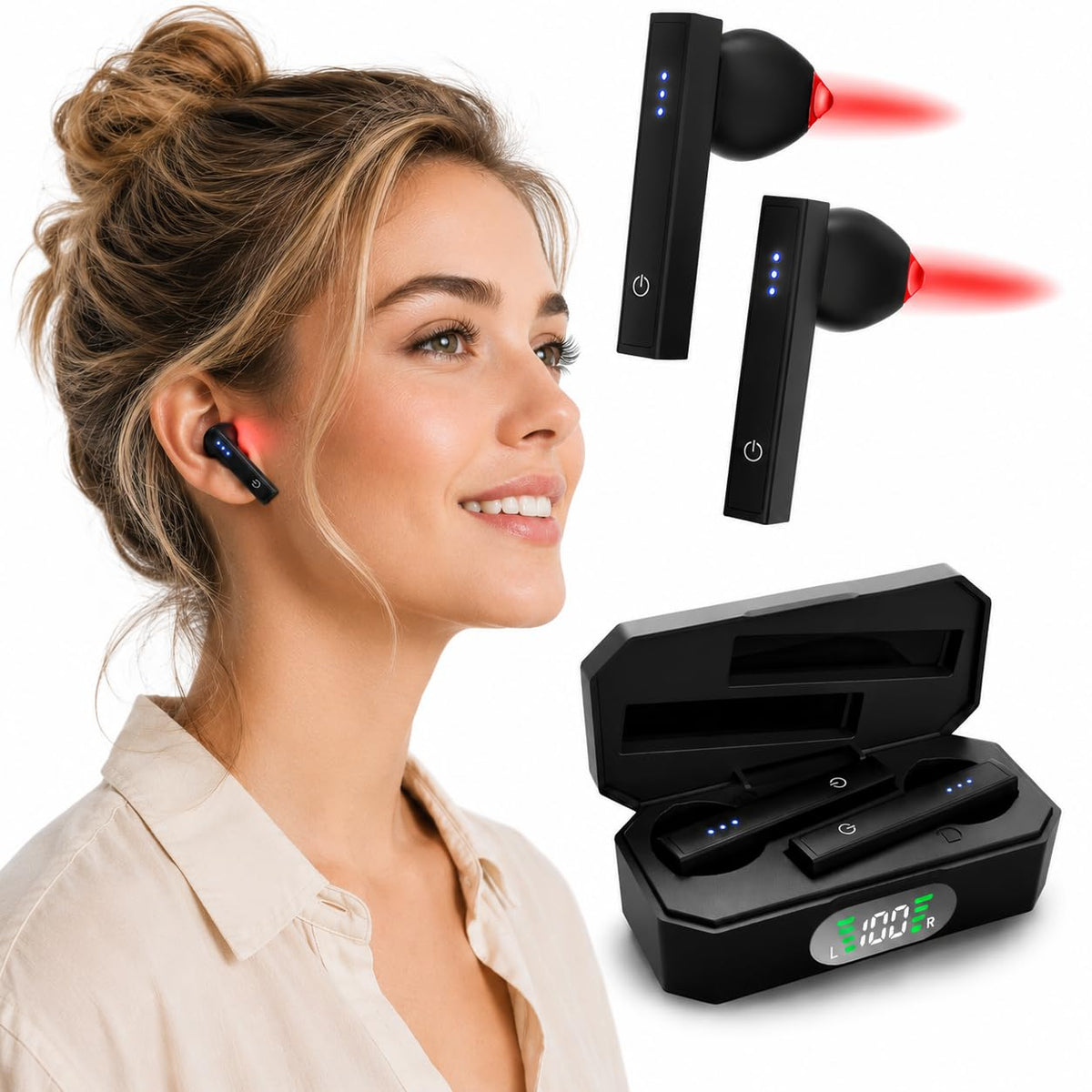 Red Light Blue Light Therapy for Ears 7 Mode Ear Light - Maxie Official Imagery - 1