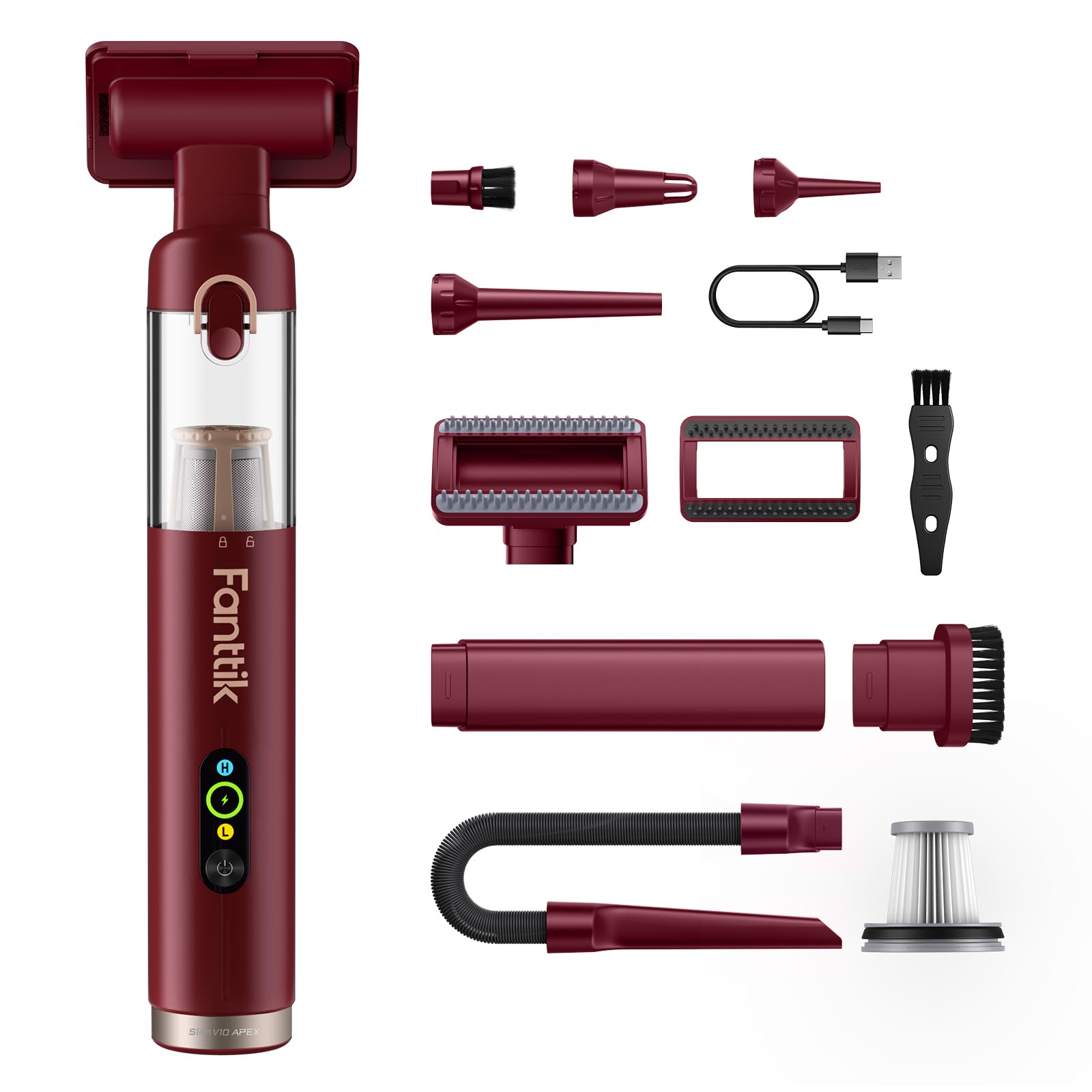 Fanttik Slim V10 APEX Cordless Car Vacuum, 4-in-1 Portable Mini H - Fanttik Official Product View 10