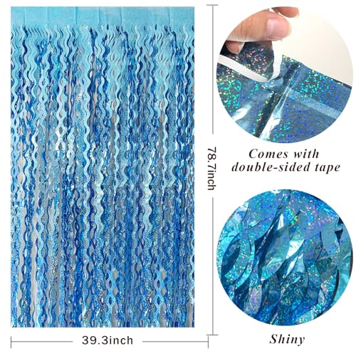 Tinsel Foil Fringe Curtains Wavy Backdrop for Parties Sparkle - Product Imagery