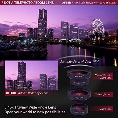 Xenvo Pro Lens Kit for iPhone and Android, Macro and Wide Angle - Product Imagery