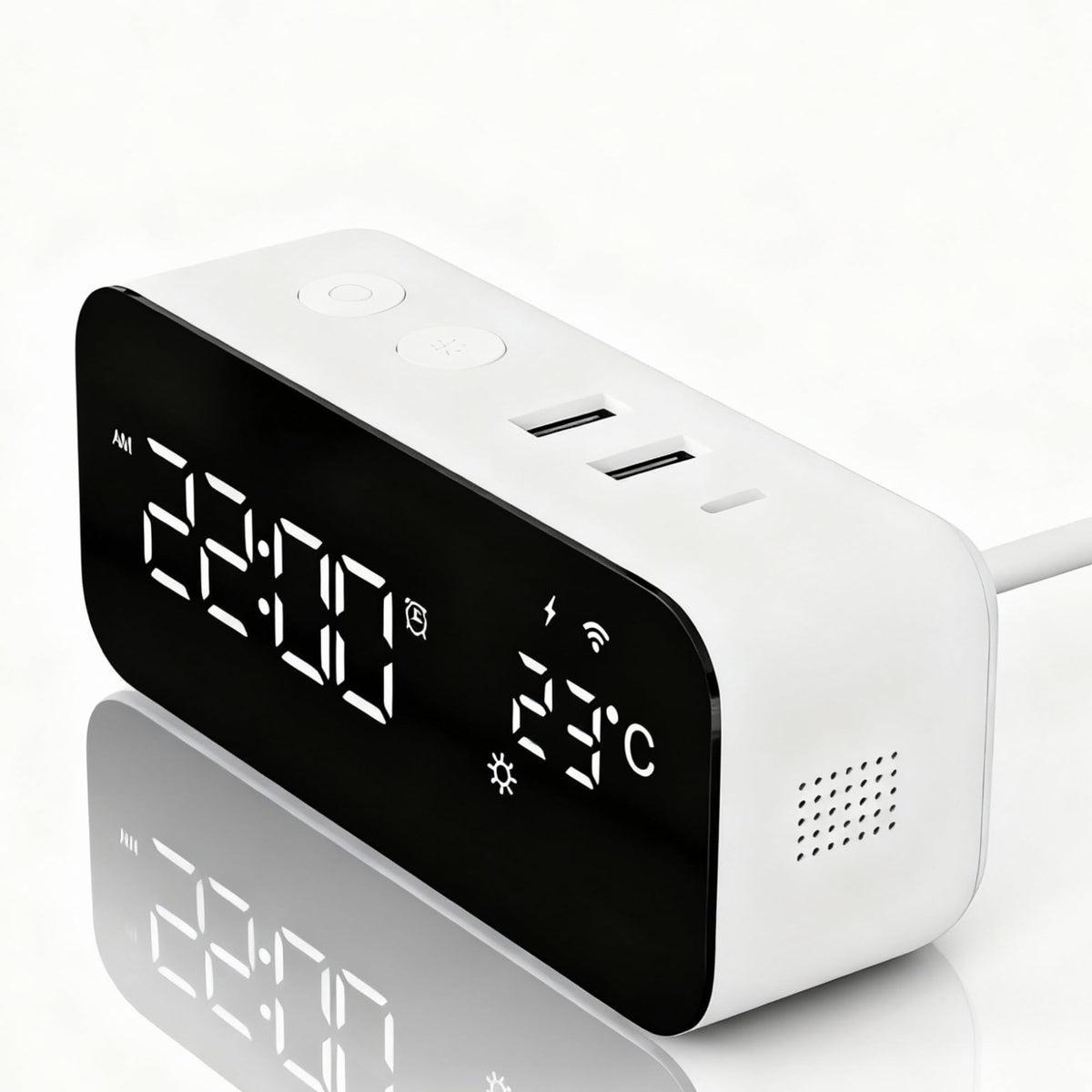 Smart Wifi Alarm Clock with Timer USB 2A 1C Fast Charging - Jinvocloud Official Imagery - 2