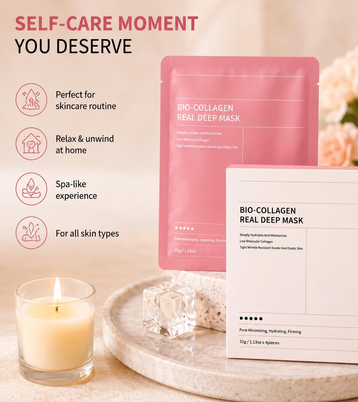 Bio Collagen Real Deep Mask, Daily Skincare Hydration Face Mask, - Generic