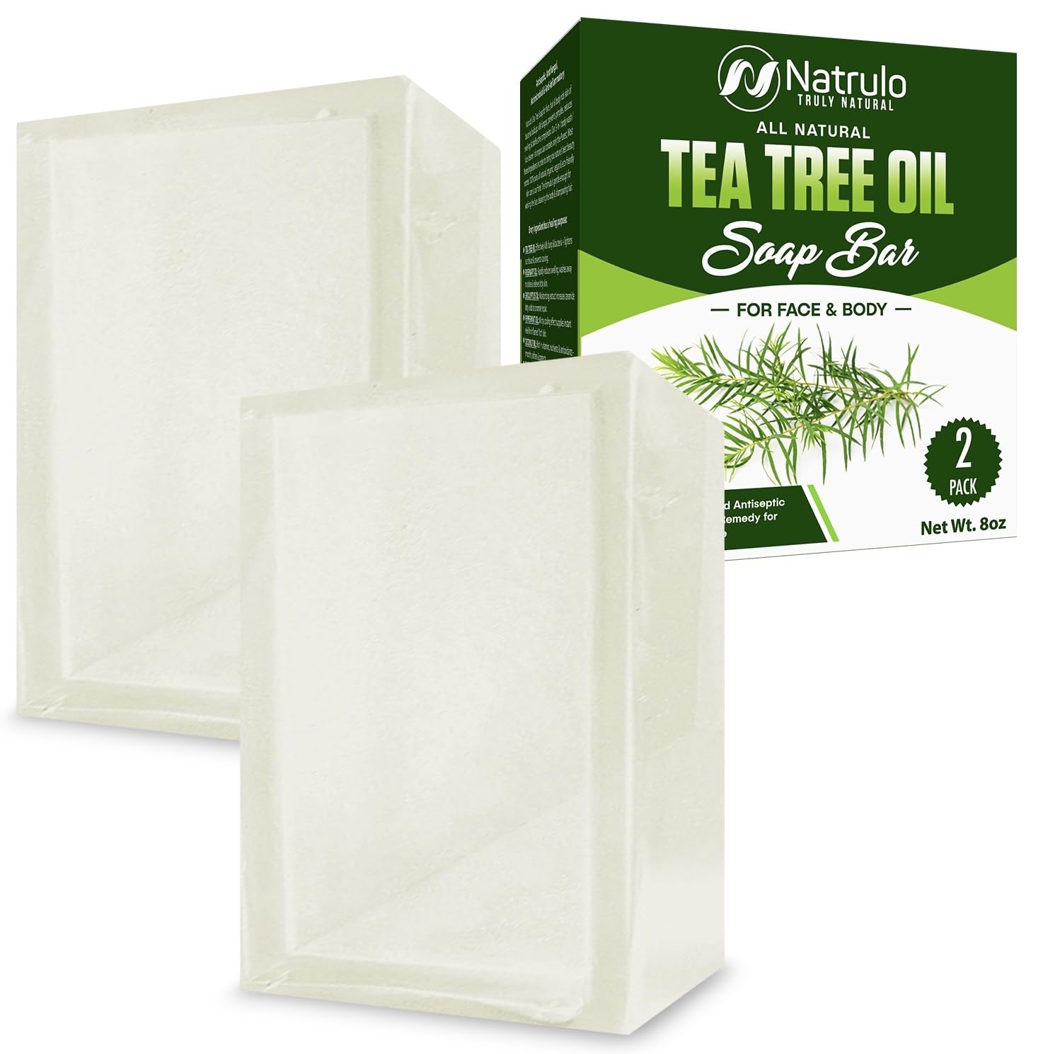 Tea Tree Oil Soap Bar for Face & Body – All Natural Remedy Skin - Product Imagery
