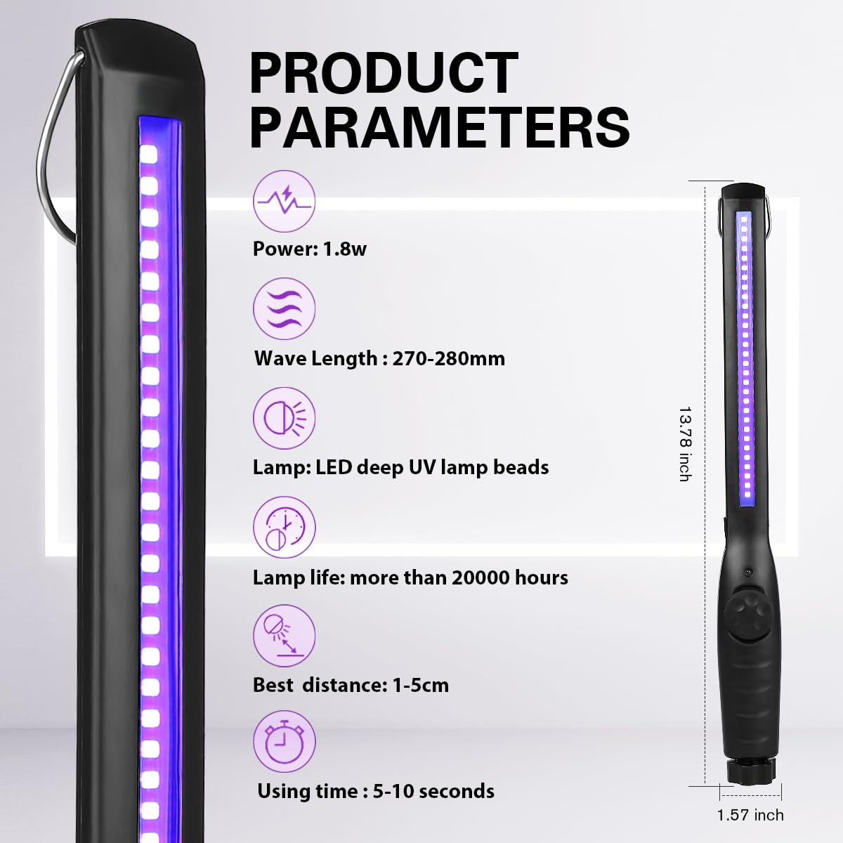 UV Light Sanitizer Portable UV Light Disinfection Lamp USB - HIUPN Official Imagery - 3