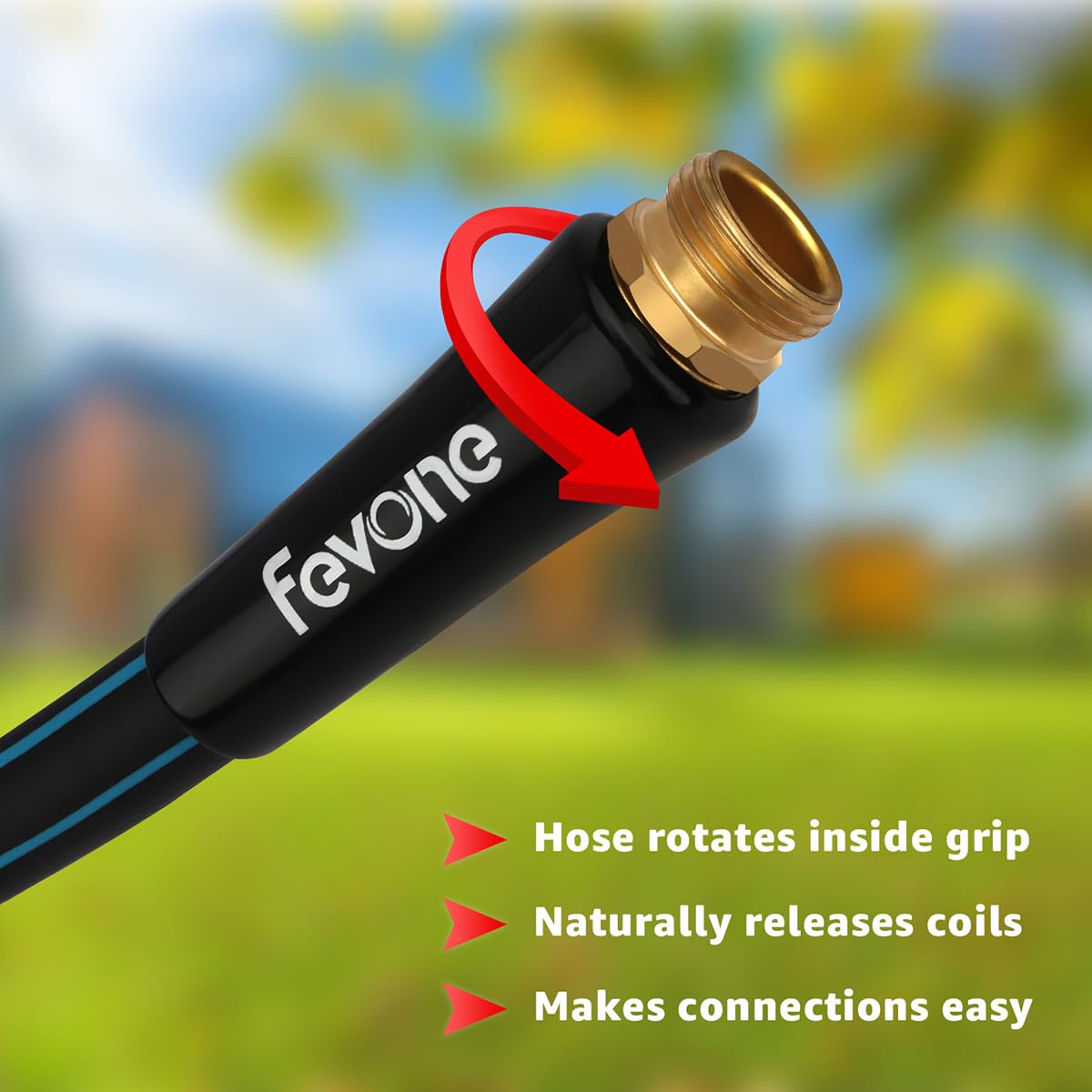 FEVONE Kink Free Garden Hose 100 ft, Heavy Duty Water Hose - FEVONE Official Product View 8