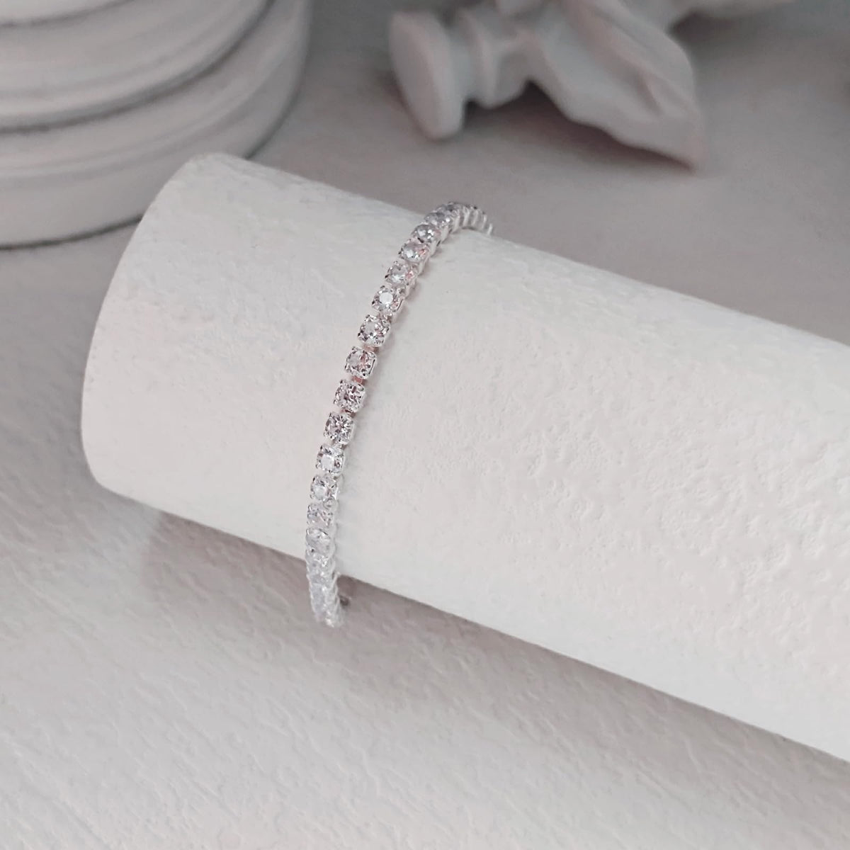 Tennis Necklace Bracelet for Women Dainty Sterling Sliver - LULII Official Imagery - 7