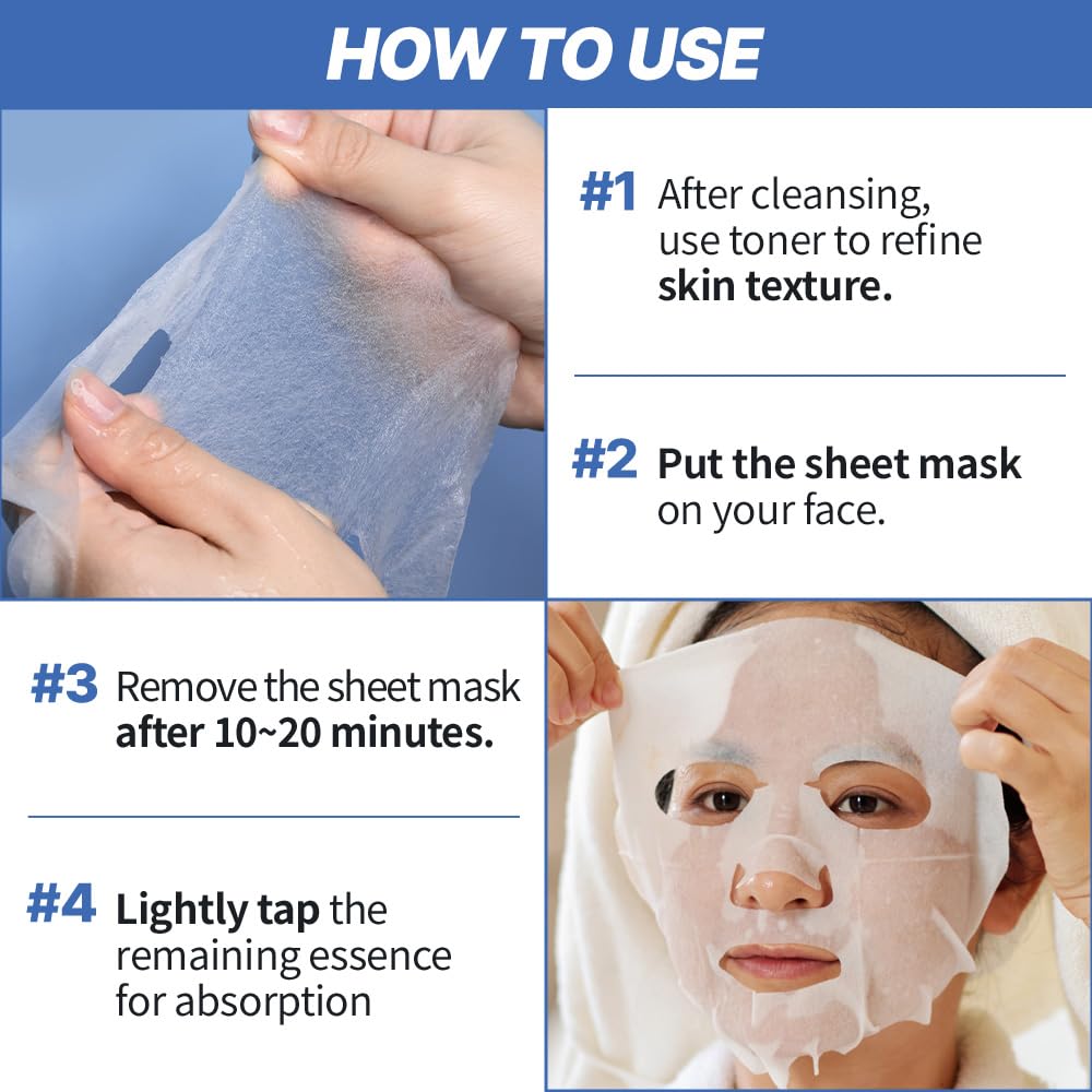 Solution Sheet Mask Variety Pack, 10 Count (5 Types x 2 Sheets), - NEXTBEAU