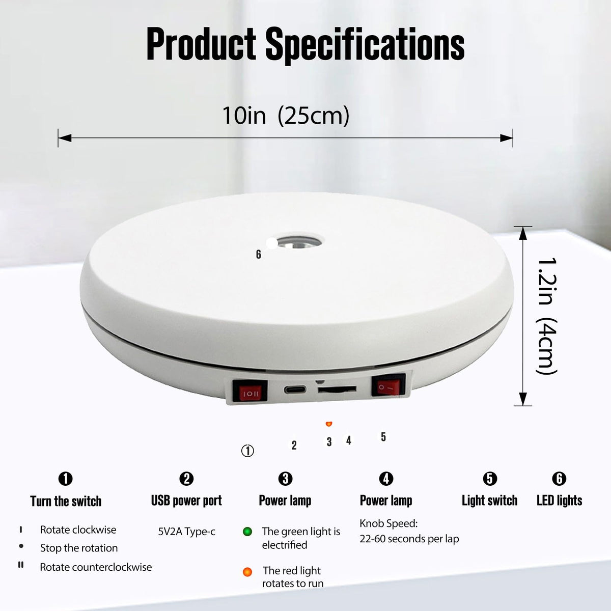 JAYEGT Motorized Rotating Display Stand with LED Light 10 - JAYEGT Official Imagery - 3